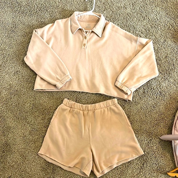 aerie Other - Aerie - Pink Cropped Sweat Set